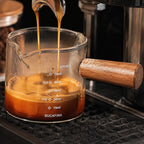 100ml Glass Espresso Measuring Cup with Wooden Handle