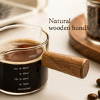100ml Glass Espresso Measuring Cup with Wooden Handle