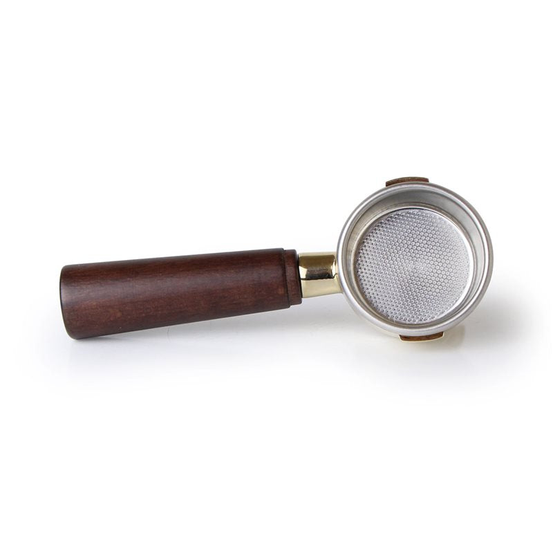 La Pavoni Lever Brass/Gold Portafilter with Wood Handle (New Group) - 395304