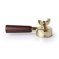 La Pavoni Lever Brass/Gold Portafilter with Wood Handle (New Group) - 395304