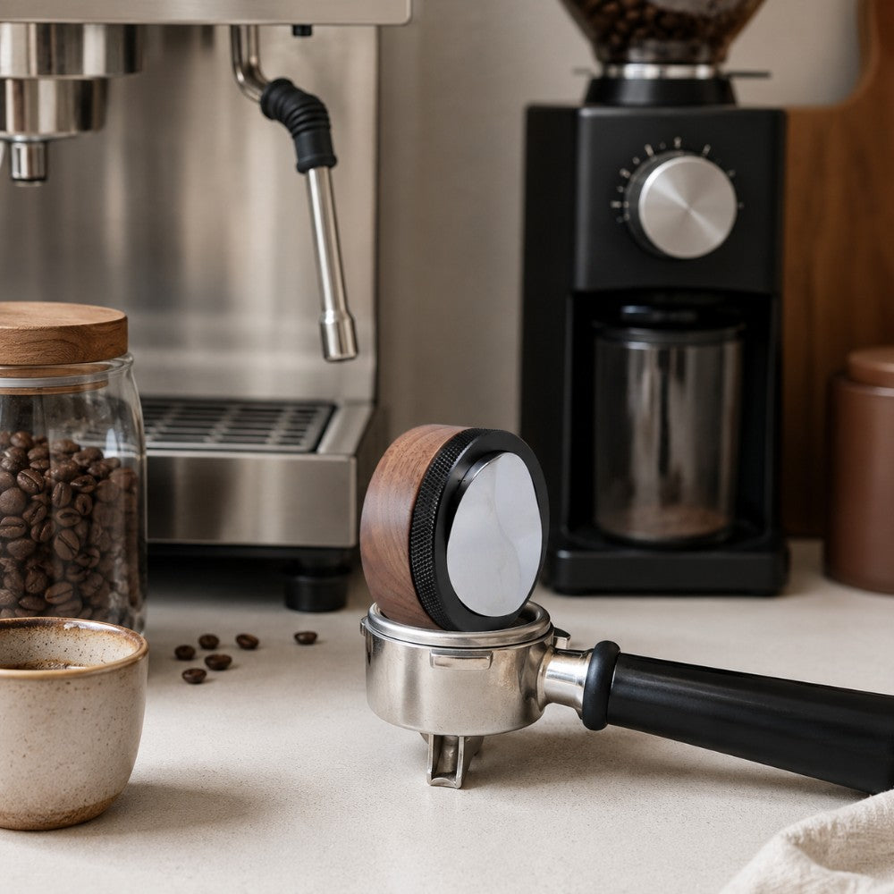 Walnut Adjustable Espresso Distribution Tool – 51/54/58mm