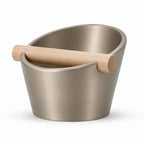 Oval Espresso Knock Box with Oak Bar