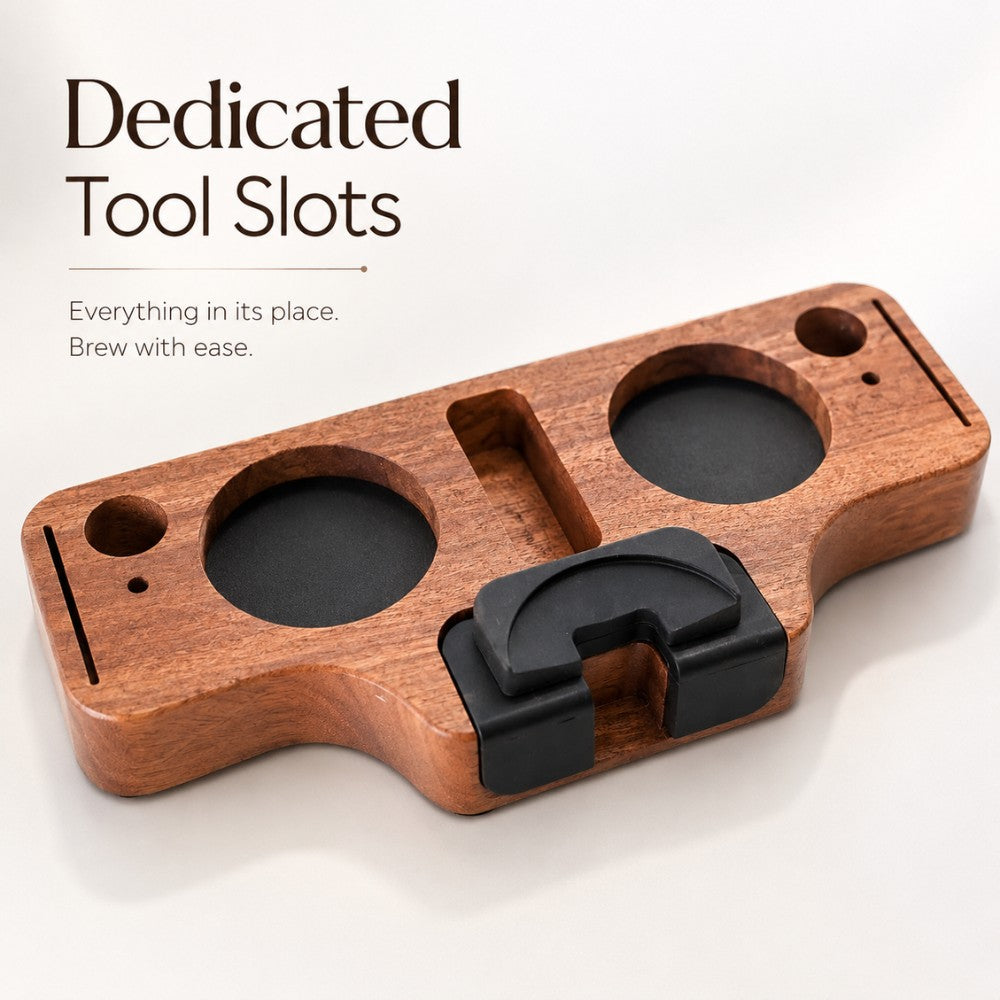 Wooden Portafilter Holder & Espresso Tamper Station