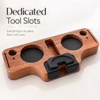 Wooden Portafilter Holder & Espresso Tamper Station