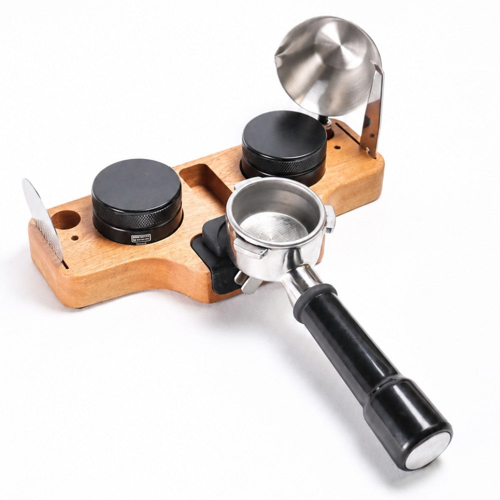 Wooden Portafilter Holder & Espresso Tamper Station