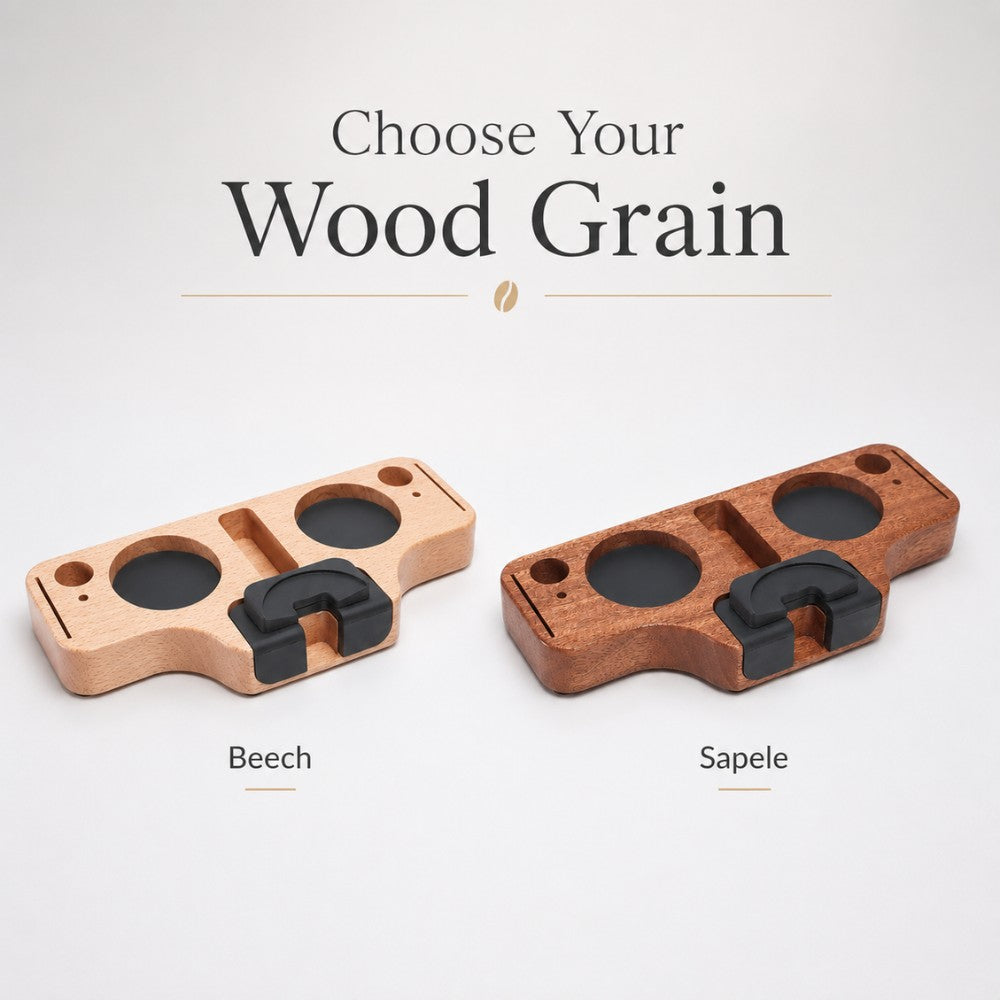Wooden Portafilter Holder & Espresso Tamper Station
