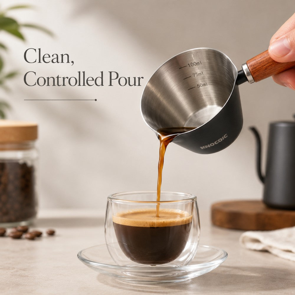 100ml Espresso Measuring Cup with Wooden Handle