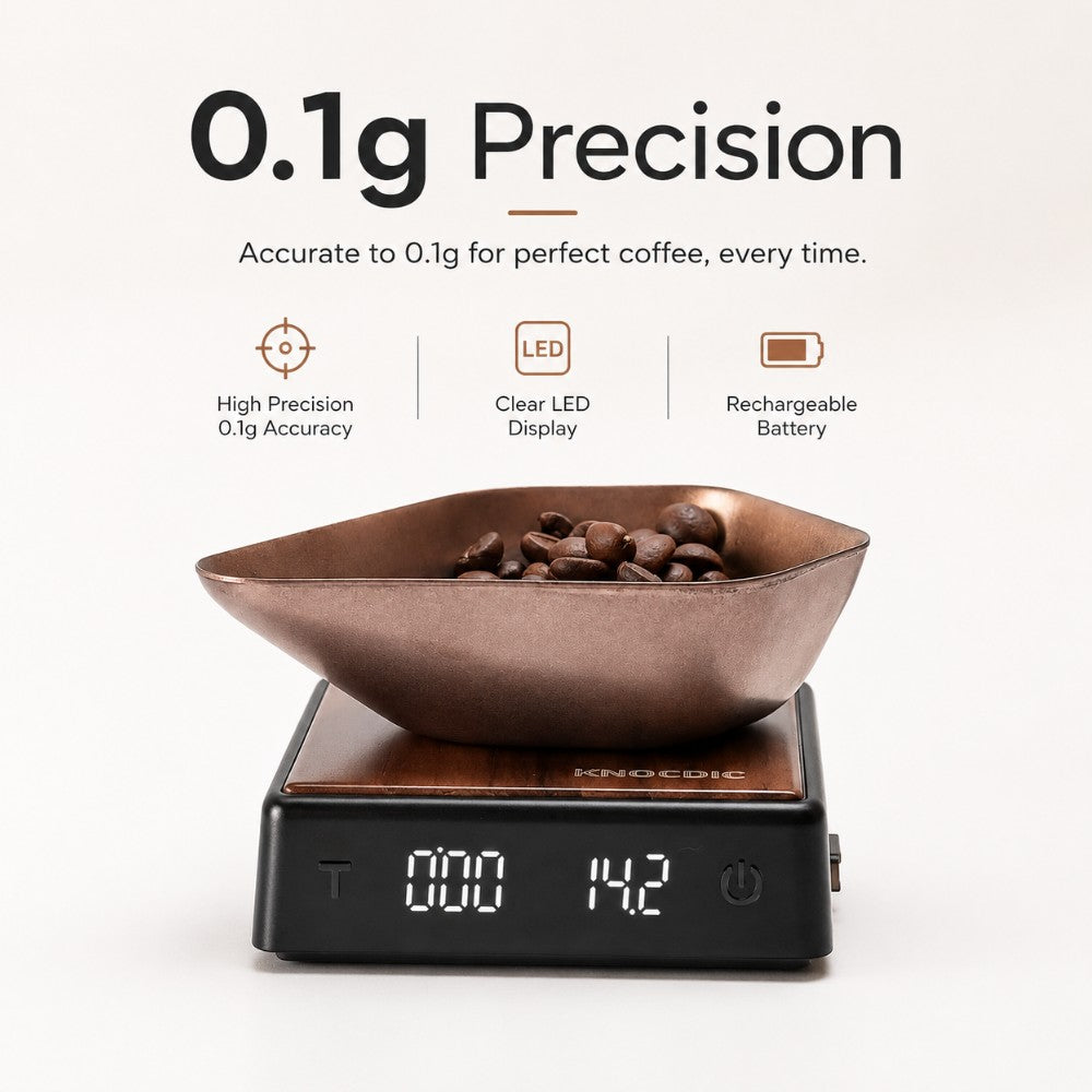 Mini Espresso Scale with Timer, 0.1g Precision