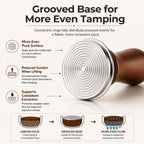 Spring Loaded Espresso Tamper with Wooden Handle