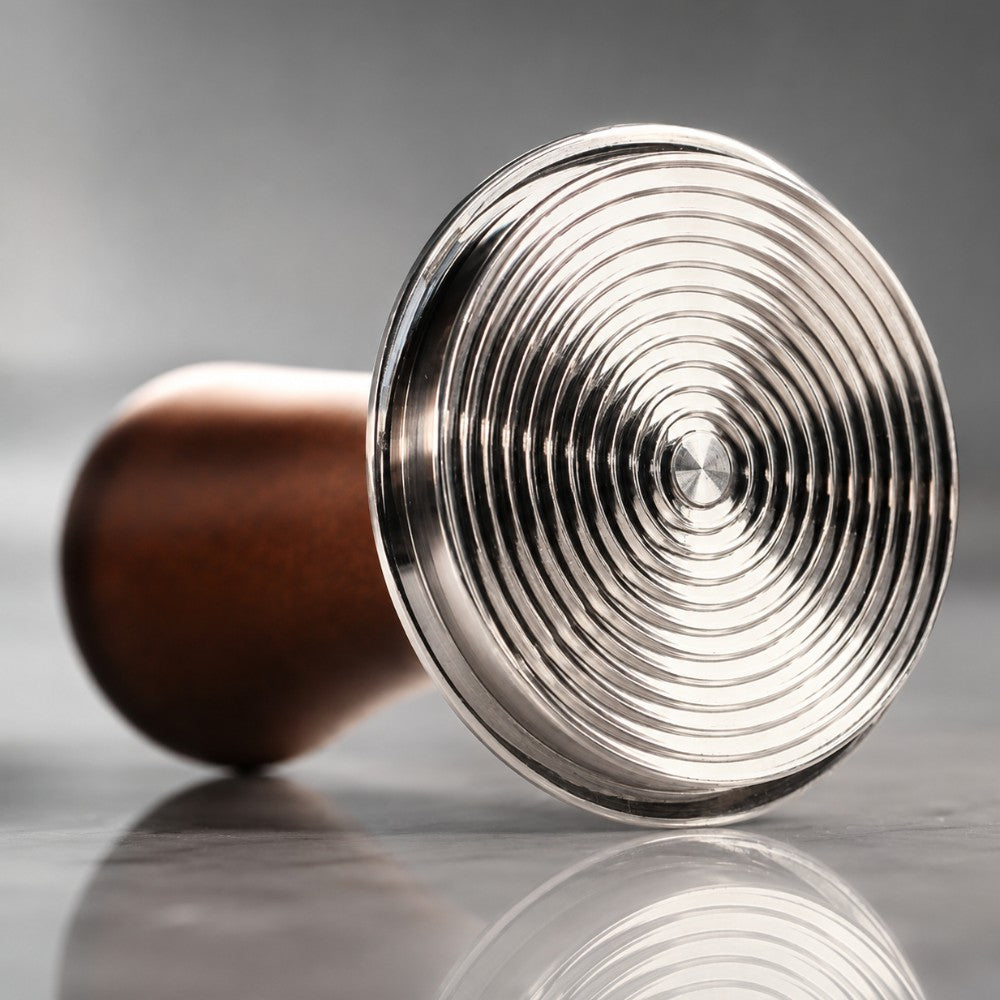 Spring Loaded Espresso Tamper with Wooden Handle