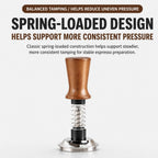 Spring Loaded Espresso Tamper with Wooden Handle