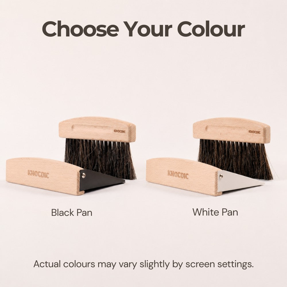 Magnetic Coffee Dustpan & Horsehair Brush Set