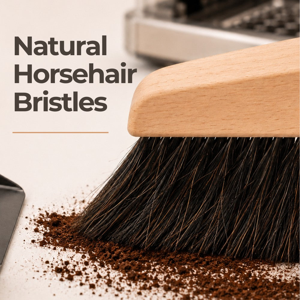 Magnetic Coffee Dustpan & Horsehair Brush Set