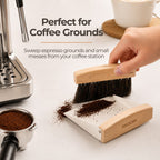 Magnetic Coffee Dustpan & Horsehair Brush Set