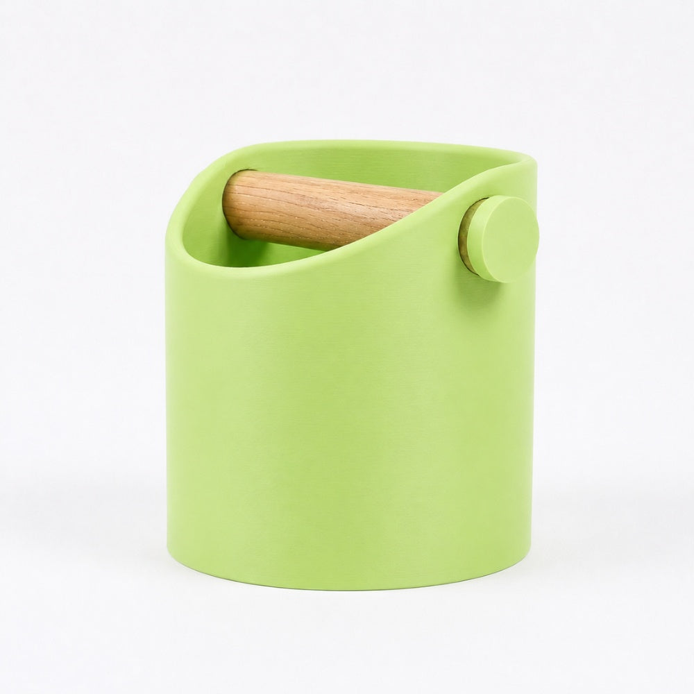 Minimalist Espresso Knock Box with Oak Bar