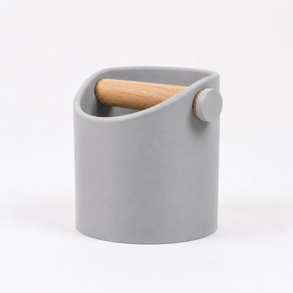 Minimalist Espresso Knock Box with Oak Bar