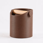 Minimalist Espresso Knock Box with Oak Bar
