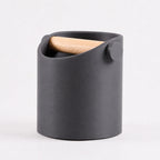 Minimalist Espresso Knock Box with Oak Bar