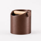 Minimalist Espresso Knock Box with Oak Bar