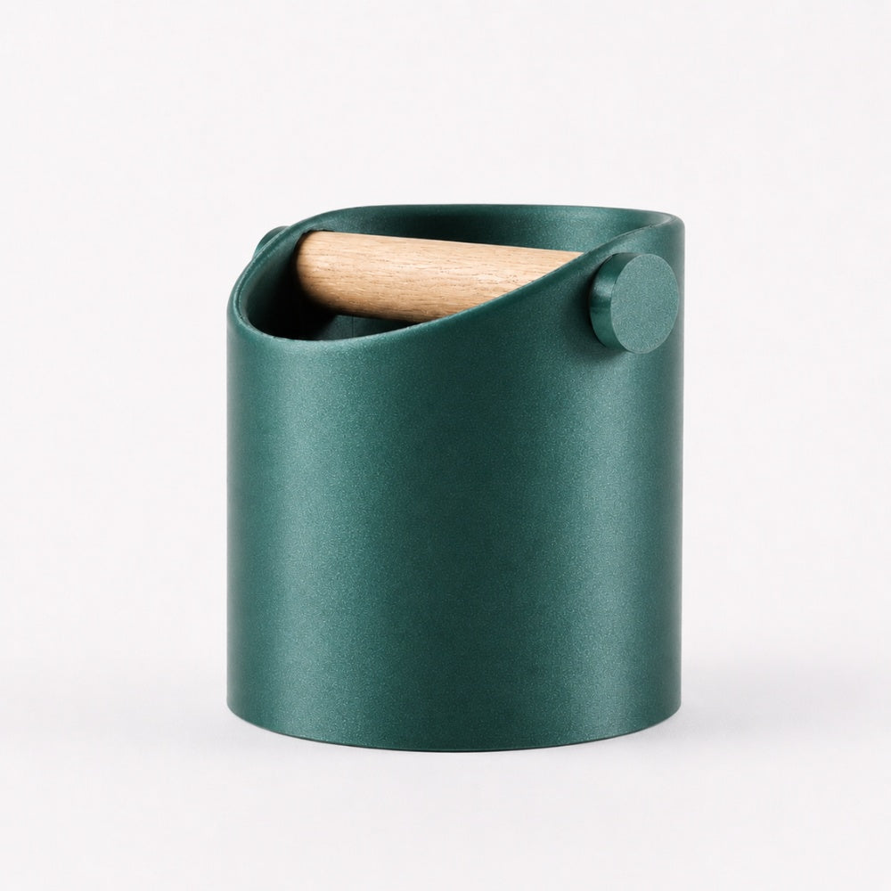 Minimalist Espresso Knock Box with Oak Bar
