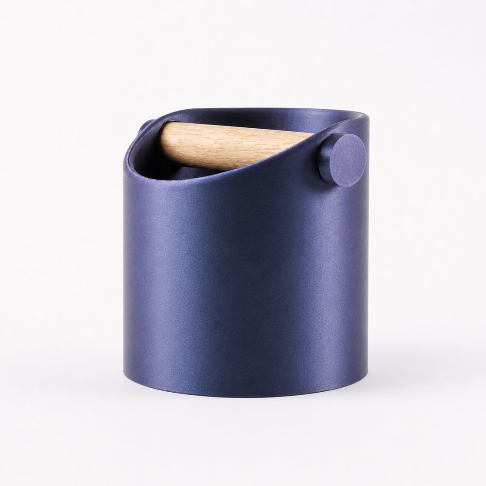 Minimalist Espresso Knock Box with Oak Bar