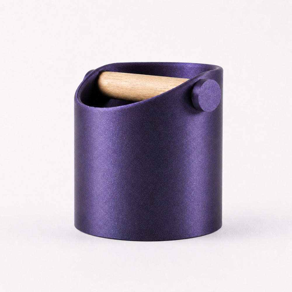 Minimalist Espresso Knock Box with Oak Bar
