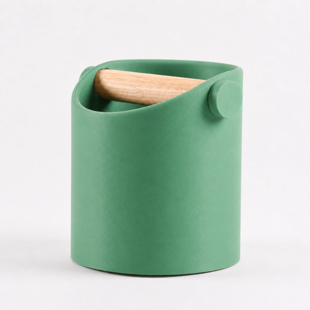 Minimalist Espresso Knock Box with Oak Bar