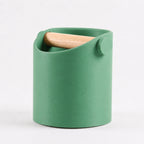 Minimalist Espresso Knock Box with Oak Bar