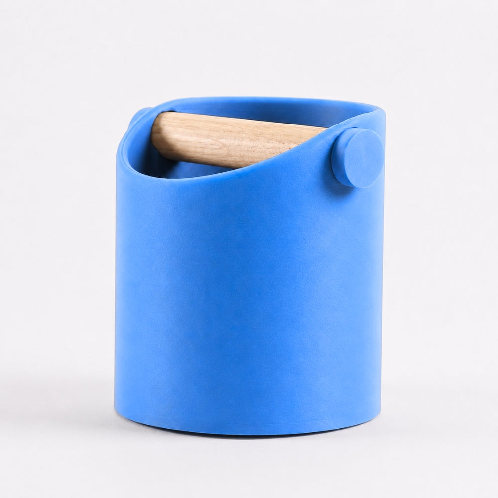 Minimalist Espresso Knock Box with Oak Bar
