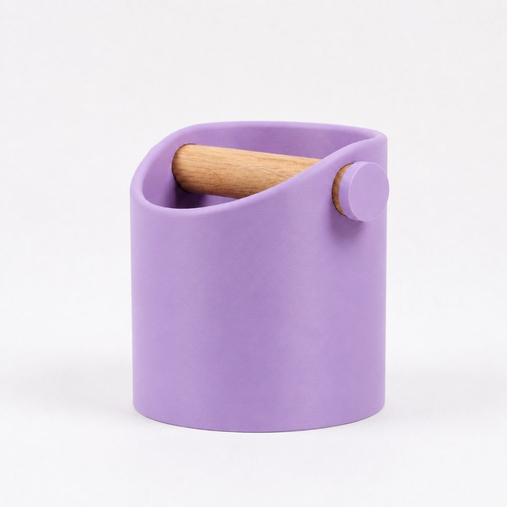Minimalist Espresso Knock Box with Oak Bar