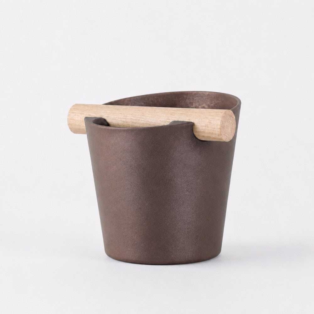 Nordic Espresso Knock Box with Oak Bar