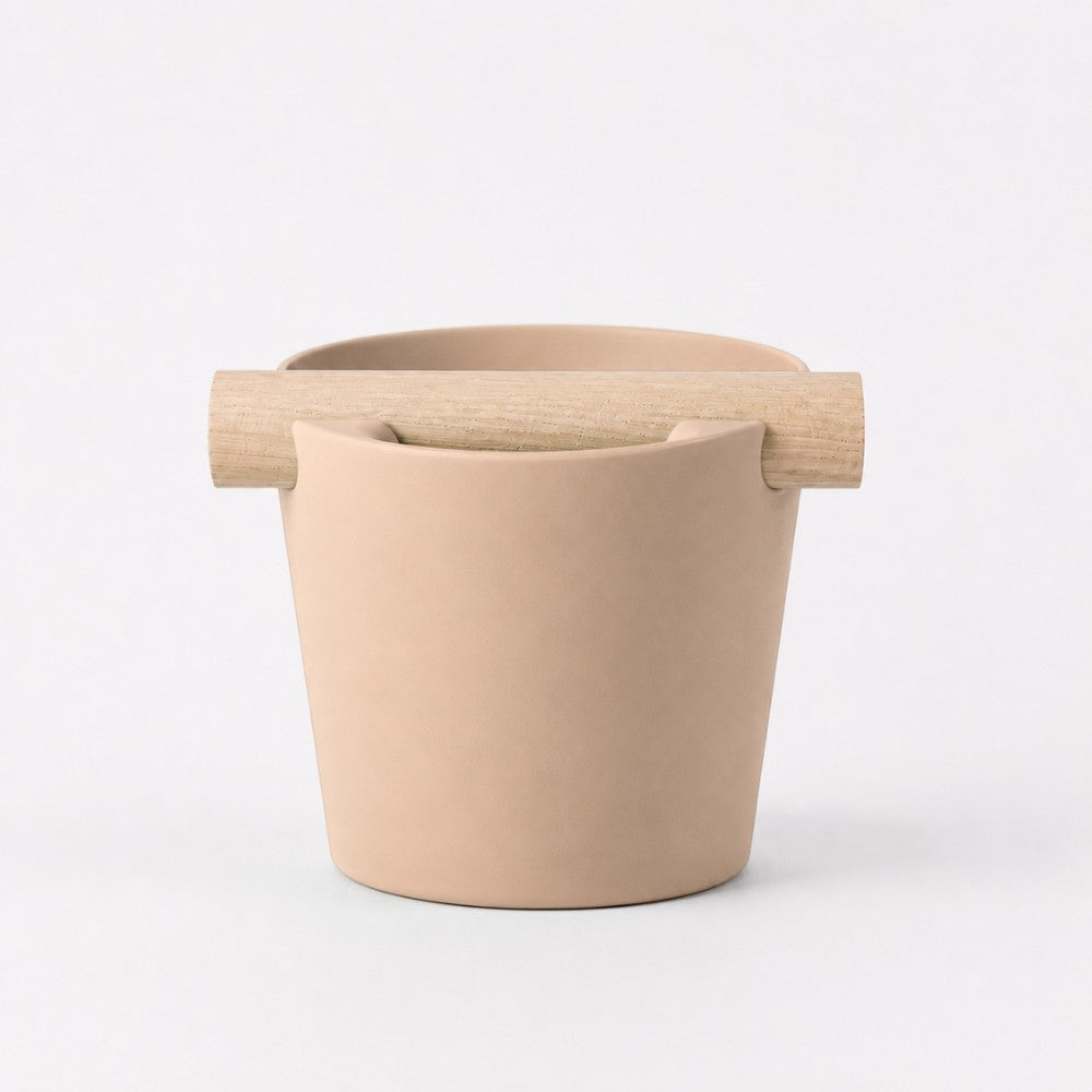 Nordic Espresso Knock Box with Oak Bar