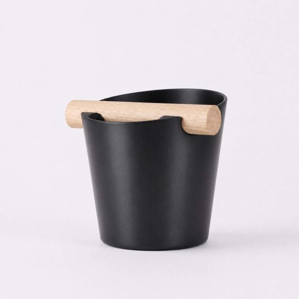Nordic Espresso Knock Box with Oak Bar