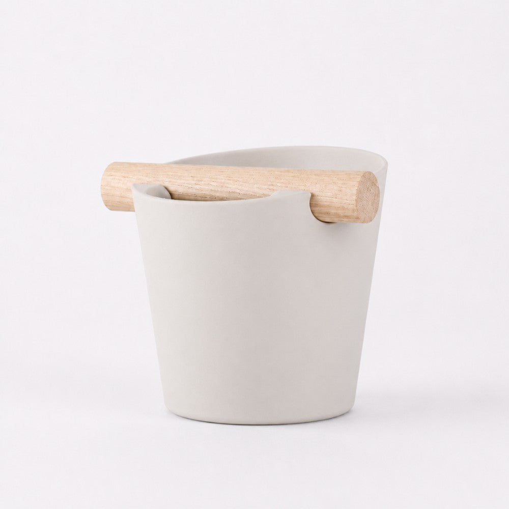 Nordic Espresso Knock Box with Oak Bar