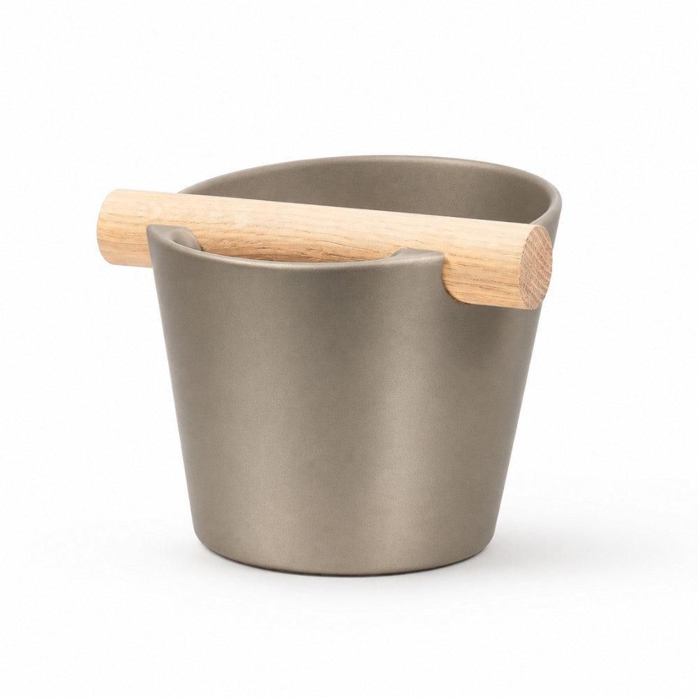 Nordic Espresso Knock Box with Oak Bar