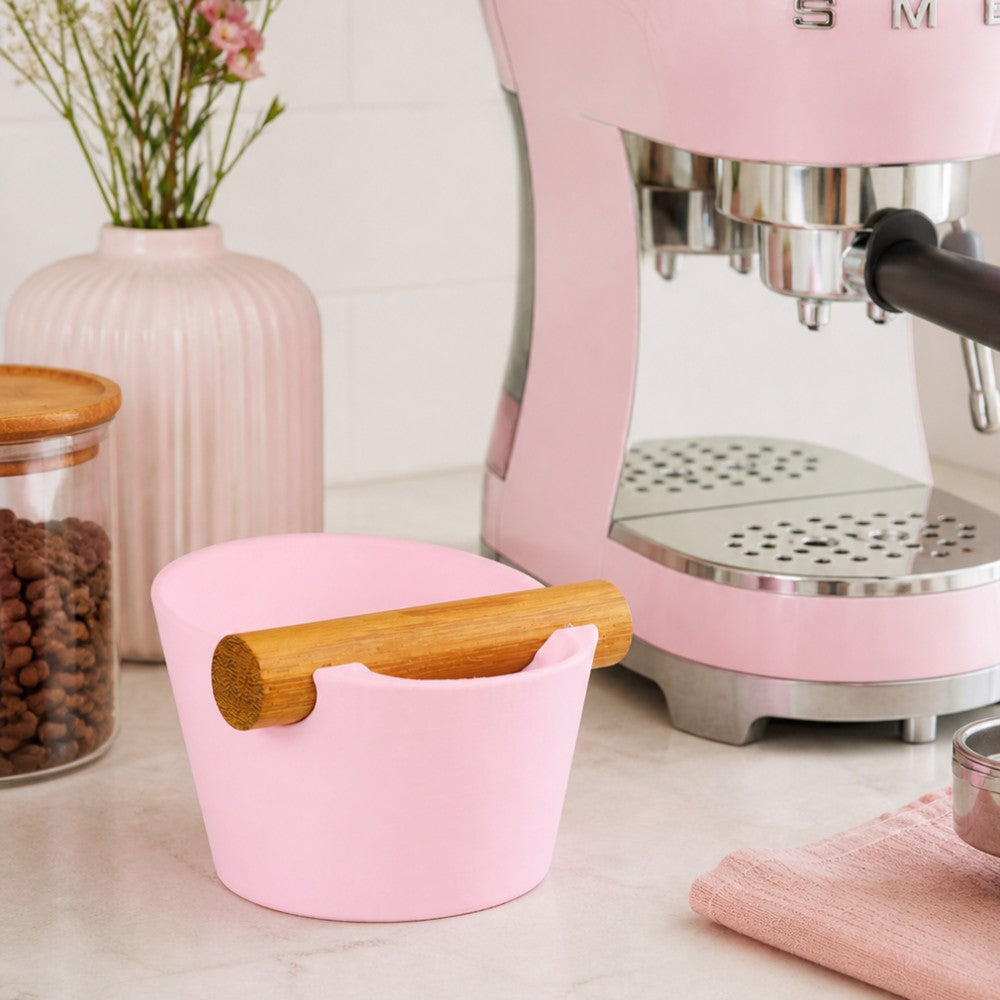 Nordic Espresso Knock Box with Oak Bar
