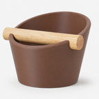 Oval Espresso Knock Box with Oak Bar