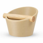 Oval Espresso Knock Box with Oak Bar