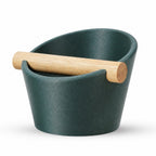 Oval Espresso Knock Box with Oak Bar