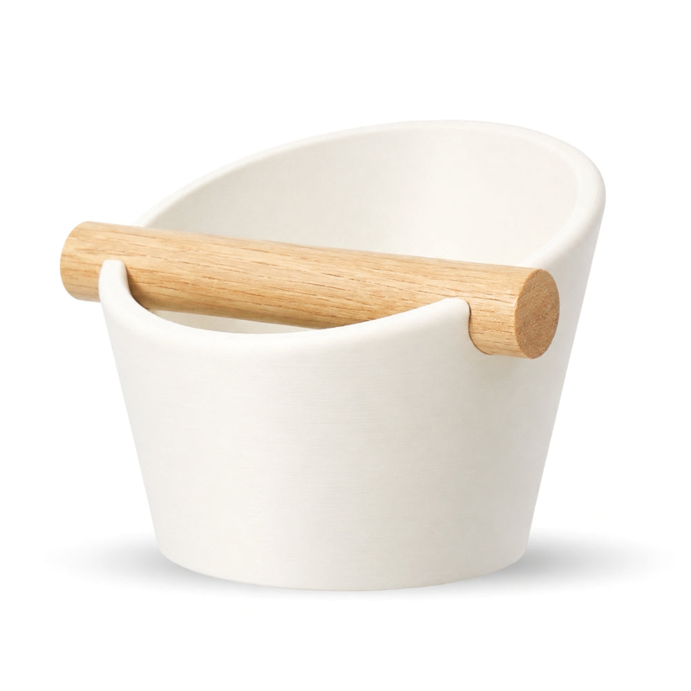 Oval Espresso Knock Box with Oak Bar