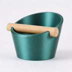 Oval Espresso Knock Box with Oak Bar