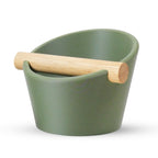 Oval Espresso Knock Box with Oak Bar