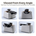 The Pod 3-in-1 Espresso Knock Box with Portafilter Stand & Oak Wood Knock Bar