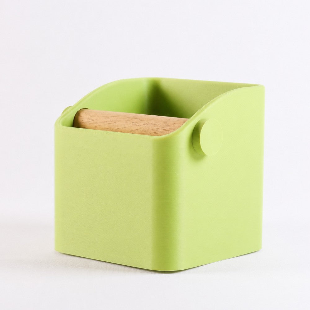 The Square Espresso Knock Box with Oak Knock Bar