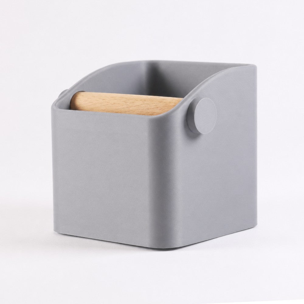 The Square Espresso Knock Box with Oak Knock Bar