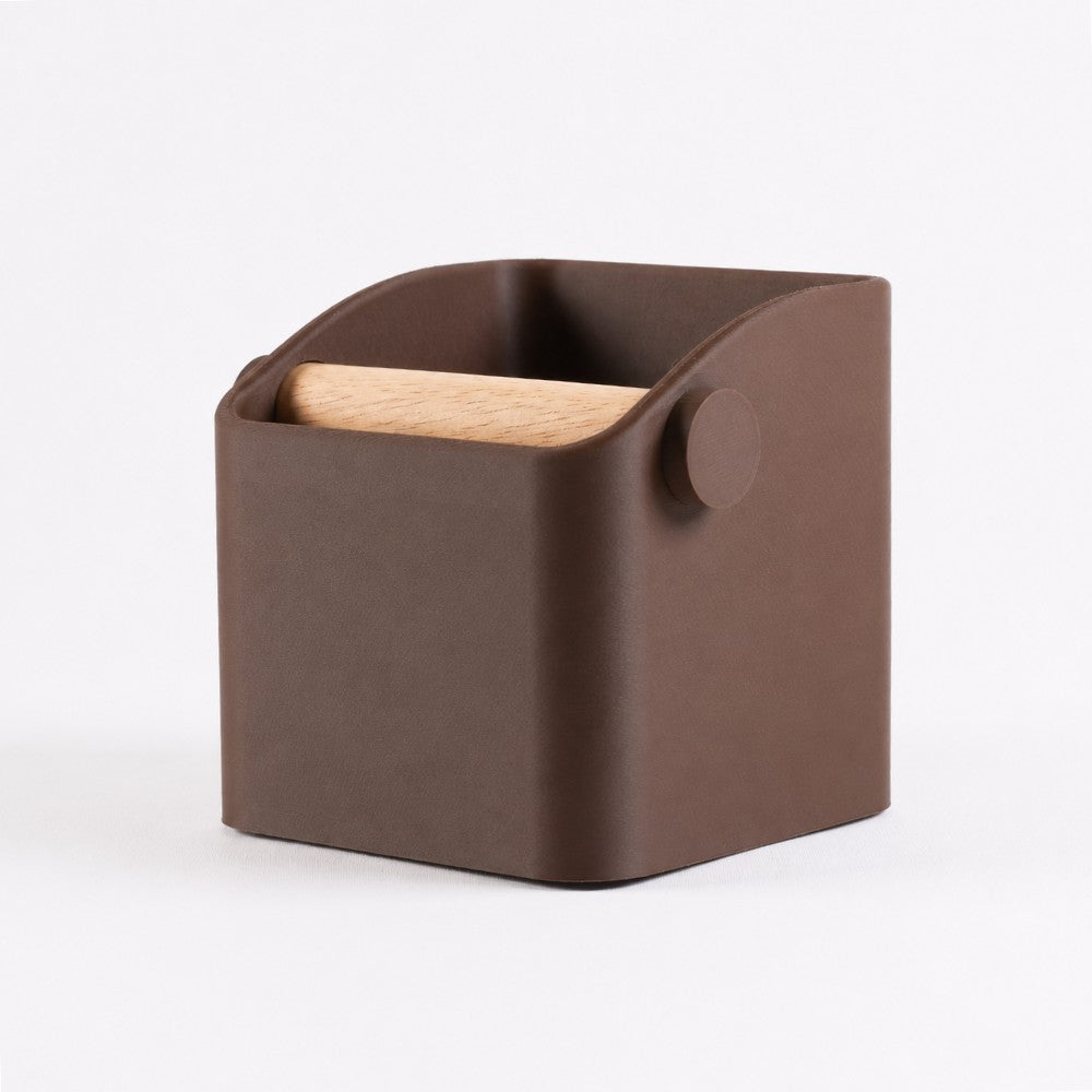 The Square Espresso Knock Box with Oak Knock Bar