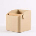 The Square Espresso Knock Box with Oak Knock Bar