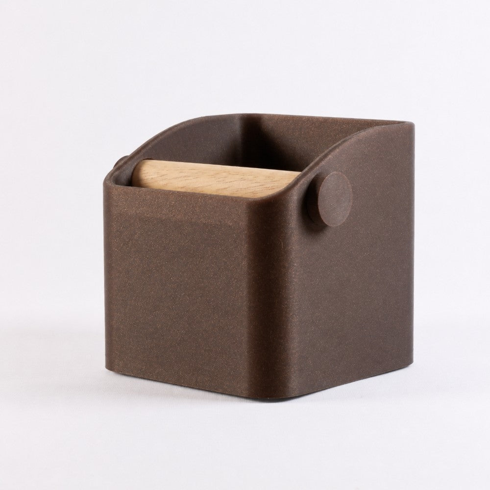 The Square Espresso Knock Box with Oak Knock Bar
