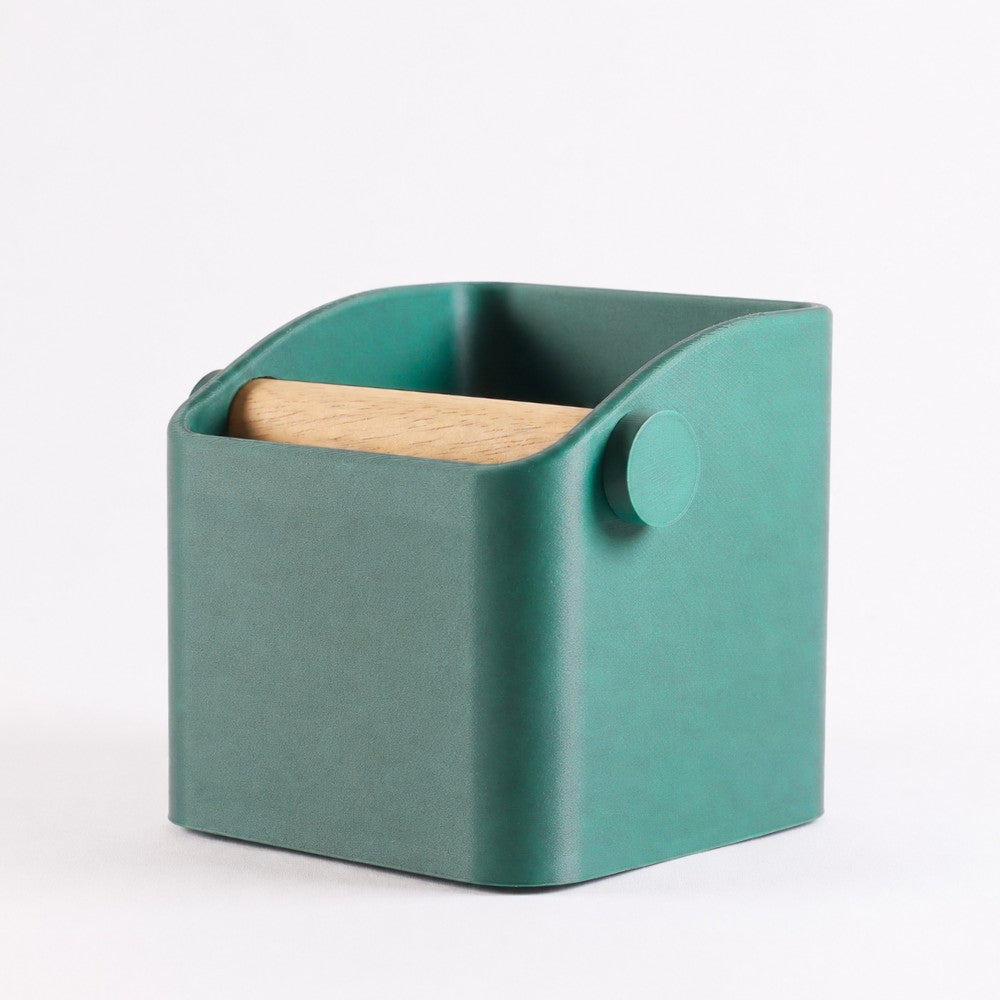The Square Espresso Knock Box with Oak Knock Bar