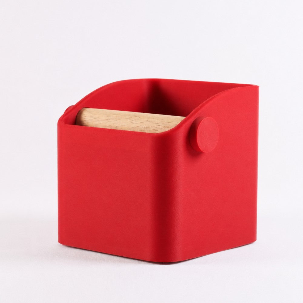 The Square Espresso Knock Box with Oak Knock Bar